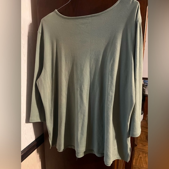 Chic Olive Long Sleeve Women's Top - Picture 3 of 3